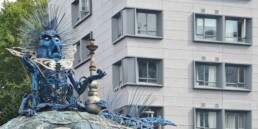 Blue Metal man sculpture, Bristol
