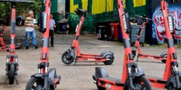 Little red Electric Scooters, Bristol